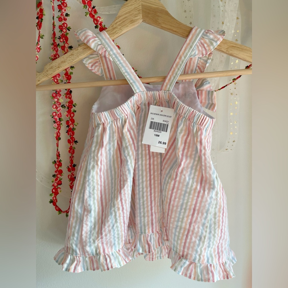 Pastel Striped Ruffle Dress – 18M (NWT!) - Picture 5 of 6